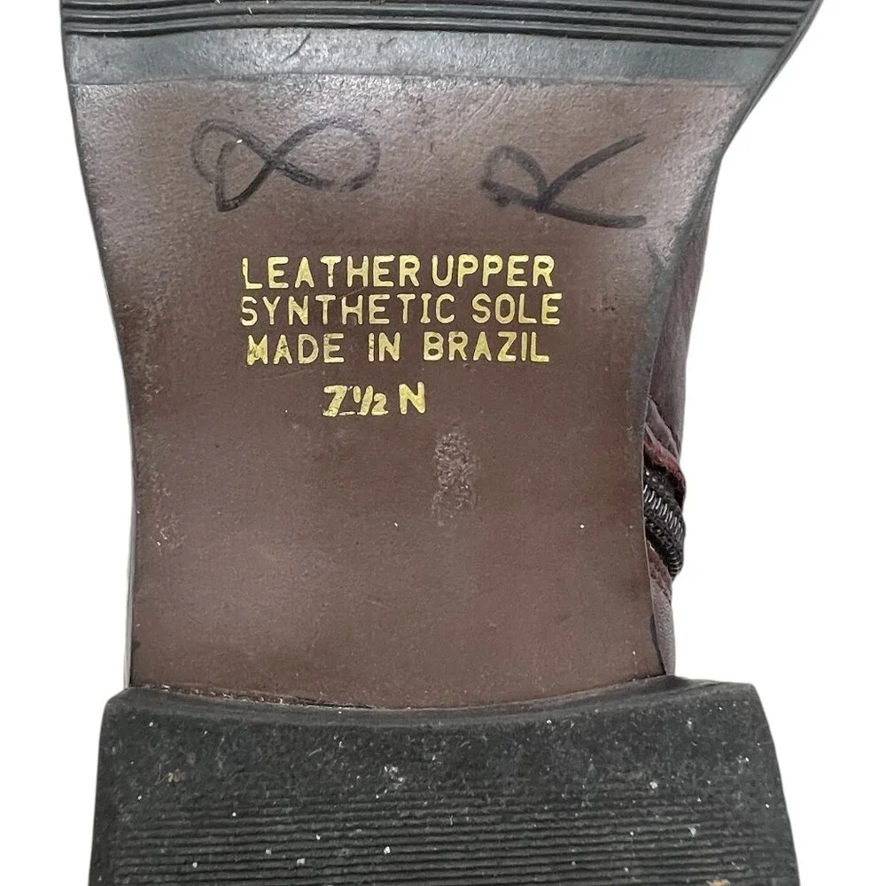 Talbots Leather Two Tone Knee High Riding Boots women's size 7.5 - Picture 6 of 11